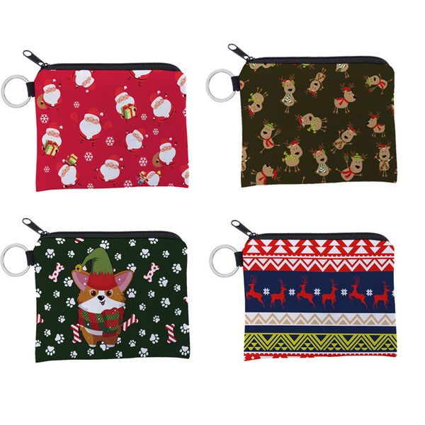 small coin purse change purse pouch mini wallet zipper coin bag for women girls with key chain deer flower print, Red;black
small coin purse change purse pouch mini wallet zipper coin bag for women girls with key chain deer flower print, Red;black