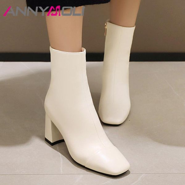 annymoli square toe ankle boots high heel woman boots block heel short zip ladies shoes autumn winter beige large size 46, Black
annymoli square toe ankle boots high heel woman boots block heel short zip ladies shoes autumn winter beige large size 46, Black