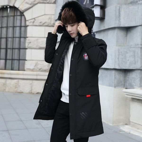 winter new style men mid-length cotton-padded clothes men's korean-style cotton coat large fur collar handsome warm long hooded1, Black
winter new style men mid-length cotton-padded clothes men's korean-style cotton coat large fur collar handsome warm long hooded1, Black
