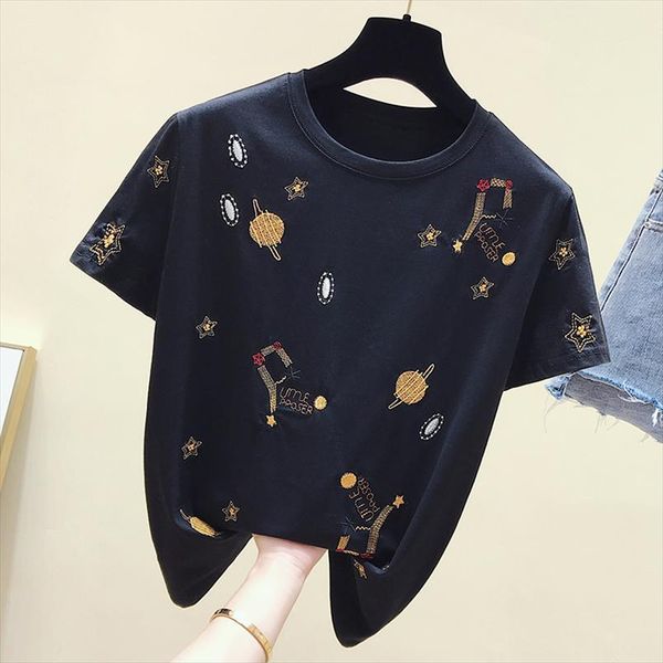 korea white t shirt women clothes summer short sleeve embroidery vintage tshirt female casual black tee shirt 2020
korea white t shirt women clothes summer short sleeve embroidery vintage tshirt female casual black tee shirt 2020