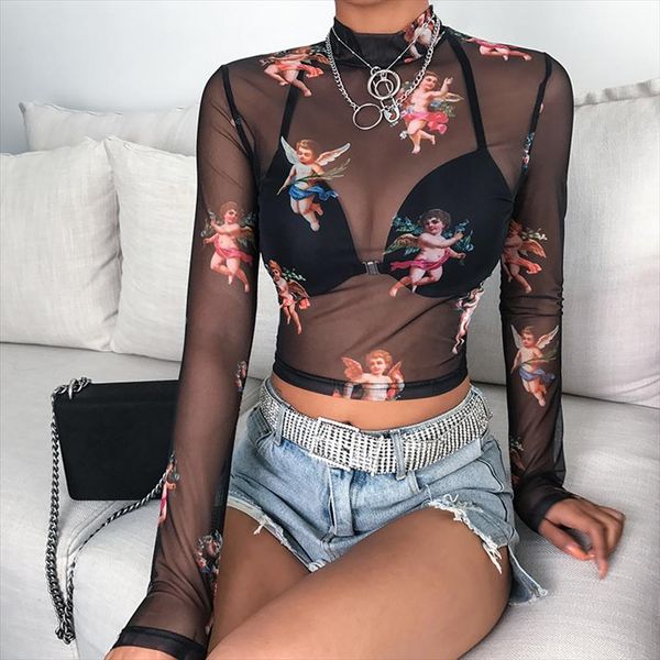sexy прозрачной bodycon с длинным рукавом футболка женщина водолазка angel печать обрезанной тенниской 2020 summer streetwear crop top, White
sexy прозрачной bodycon с длинным рукавом футболка женщина водолазка angel печать обрезанной тенниской 2020 summer streetwear crop top, White