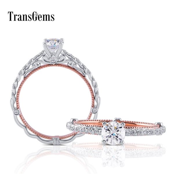 transgems 14k 585 two tone vintage ring 5mm f color round engagement ring for women twisted stackable band y200620, Slivery;golden
transgems 14k 585 two tone vintage ring 5mm f color round engagement ring for women twisted stackable band y200620, Slivery;golden