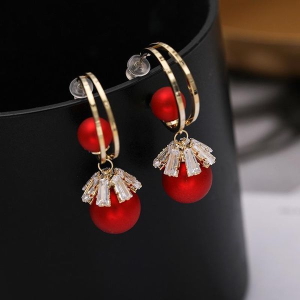 Temperament Zirconia Red Pearl Earrings For Female Elegant Sweet Christmas Snowflakes Dangle Jewelry Creative Long Stud Earrings, Silver
Temperament Zirconia Red Pearl Earrings For Female Elegant Sweet Christmas Snowflakes Dangle Jewelry Creative Long Stud Earrings, Silver