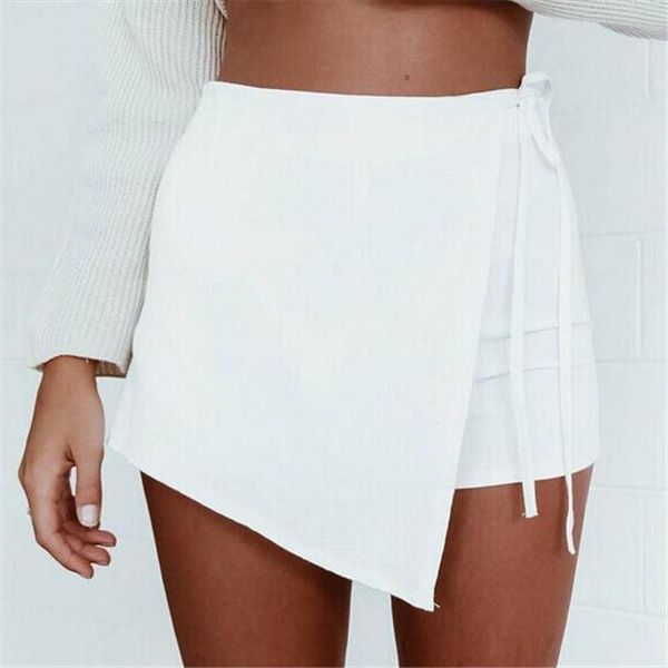 summer women solid shorts irregular cotton and linen high waist skirt shorts casual lace up fashion short pants calzones 4fm, White;black
summer women solid shorts irregular cotton and linen high waist skirt shorts casual lace up fashion short pants calzones 4fm, White;black