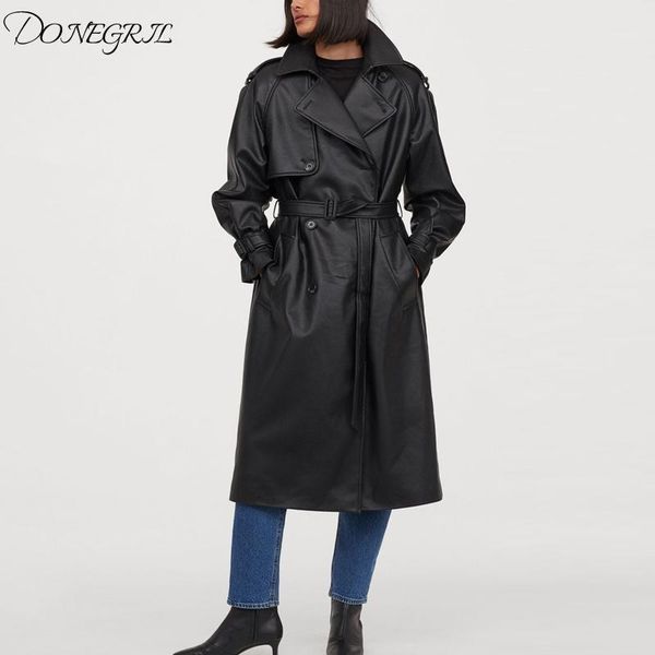 pu leather long jacket 2020 new autumn winter women loose belt faux leather windbreaker trench coat slim spring jacket1, Black
pu leather long jacket 2020 new autumn winter women loose belt faux leather windbreaker trench coat slim spring jacket1, Black