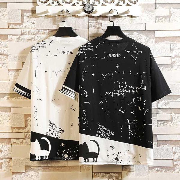 men's t-shirts fashion short sleeves o neck print black white t-shirt cotton 2021 summer clothes tees tshirt plus oversize m-5x1, White;black
men's t-shirts fashion short sleeves o neck print black white t-shirt cotton 2021 summer clothes tees tshirt plus oversize m-5x1, White;black