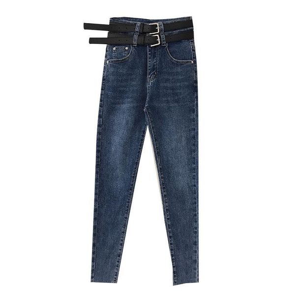 autumn retro high-waisted jeans women's loose-fitting two-belt pencil pants. feminino skinny pants for women trousers kg-800, Blue
autumn retro high-waisted jeans women's loose-fitting two-belt pencil pants. feminino skinny pants for women trousers kg-800, Blue