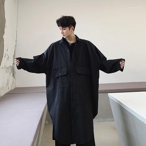 men's casual shirts men long sleeve oversize loose shirt dress cardigan coat male hip hop gothic style japan robe1, White;black
men's casual shirts men long sleeve oversize loose shirt dress cardigan coat male hip hop gothic style japan robe1, White;black