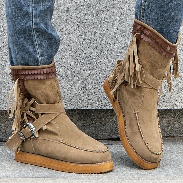 boots 2021 autumn winter women's flat bottom large size belt tassel short thick cotton women, Black
boots 2021 autumn winter women's flat bottom large size belt tassel short thick cotton women, Black