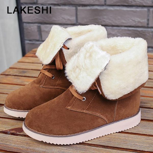 boots brand women boot fur warm snow female suede lace up ankle flat shoes bottes, Black
boots brand women boot fur warm snow female suede lace up ankle flat shoes bottes, Black