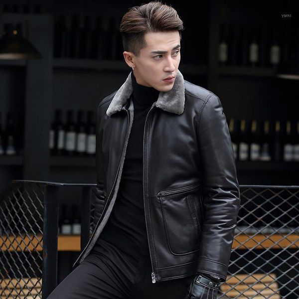 jacket winter natural wool liner sheepskin coat for men real fur warm leather jackets t-89-1733 kj13981, Black
jacket winter natural wool liner sheepskin coat for men real fur warm leather jackets t-89-1733 kj13981, Black