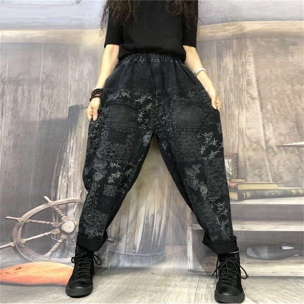high waist women jeans new 2020 autumn fashion streetwear vintage print black harem pants female loose casual denim pants p14041, Blue
high waist women jeans new 2020 autumn fashion streetwear vintage print black harem pants female loose casual denim pants p14041, Blue