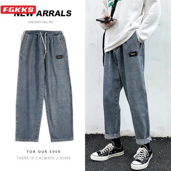 fgkks fashion brand men trendy jeans men's solid color drawstring pencil pants autumn new high street casual jeans male, Blue
fgkks fashion brand men trendy jeans men's solid color drawstring pencil pants autumn new high street casual jeans male, Blue