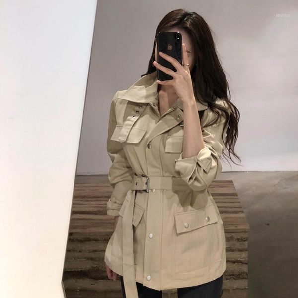 women's trench coats women clothes spring korean waist slim small solid color short windbreaker was thin tooling jacket female jacket1, Tan;black
women's trench coats women clothes spring korean waist slim small solid color short windbreaker was thin tooling jacket female jacket1, Tan;black