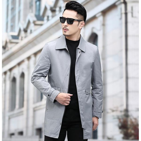 men's trench coats windbreaker coat spring and autumn fashion middle aged lapel father's jacket simple wear, Tan;black
men's trench coats windbreaker coat spring and autumn fashion middle aged lapel father's jacket simple wear, Tan;black