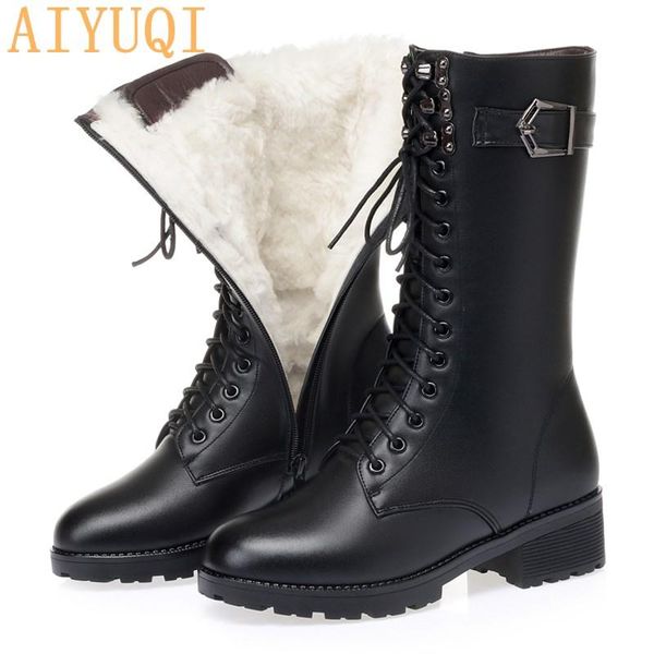 boots aiyuqi winter women genuine leather medium tube large size ladies wool shoes, Black
boots aiyuqi winter women genuine leather medium tube large size ladies wool shoes, Black