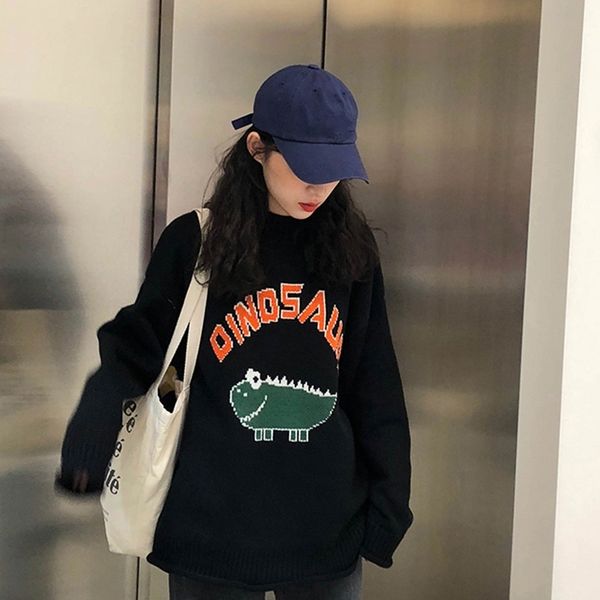 funny letter dinosaur women harajuku vintage o-neck winter pullover long sleeve loose knitted oversize sweater warm v698 y200910, White;black
funny letter dinosaur women harajuku vintage o-neck winter pullover long sleeve loose knitted oversize sweater warm v698 y200910, White;black