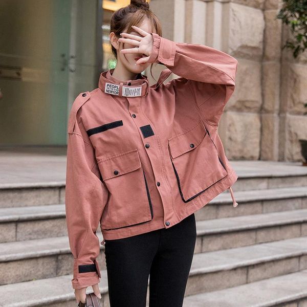 new autumn cargo jacket women chic long sleeve big pockets jackets women plus size personality basic coats chaquetas mujer, Black;brown
new autumn cargo jacket women chic long sleeve big pockets jackets women plus size personality basic coats chaquetas mujer, Black;brown