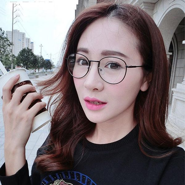 new fashion round metal eyeglasses frame retro trend flat mirror literary fan glasses frame trend student, Black
new fashion round metal eyeglasses frame retro trend flat mirror literary fan glasses frame trend student, Black