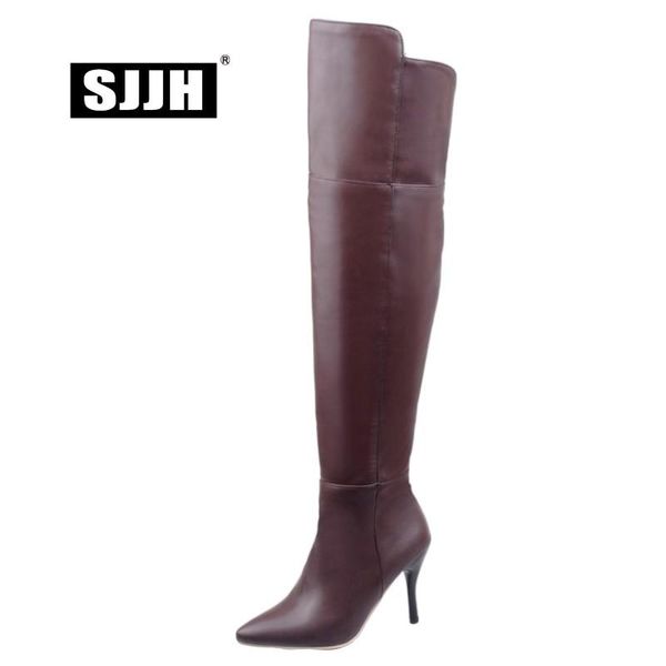 sjjh женщины stiletto длинные ботинки с точкой toe молния мягкая кожа без колена ботинок осень мода формальные обувь большой размер q439, Black
sjjh женщины stiletto длинные ботинки с точкой toe молния мягкая кожа без колена ботинок осень мода формальные обувь большой размер q439, Black