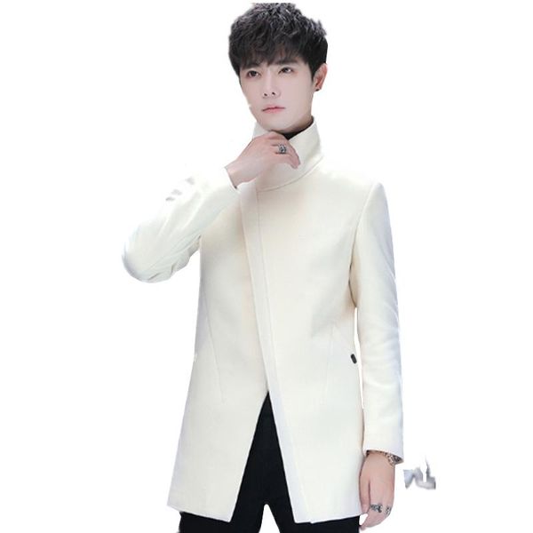 pure color men woolen trench coat 2020 winter new male casual coats fashion unique inclined zipper clothes, Black
pure color men woolen trench coat 2020 winter new male casual coats fashion unique inclined zipper clothes, Black