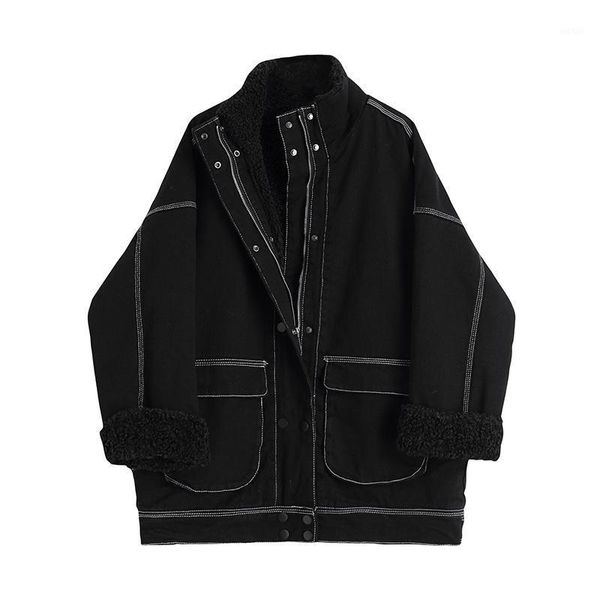 oversize cotton jacket lamb hair female autumn and winter clothes korean loose plus cashmere denim thickening1, Black
oversize cotton jacket lamb hair female autumn and winter clothes korean loose plus cashmere denim thickening1, Black
