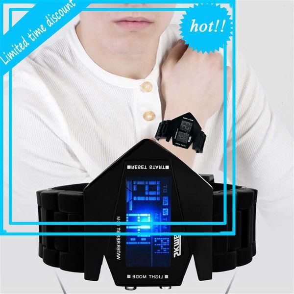 time beauty fashion led jelly and women's outdoor sports airplane 0817 personality creative men's watch, Slivery;brown
time beauty fashion led jelly and women's outdoor sports airplane 0817 personality creative men's watch, Slivery;brown