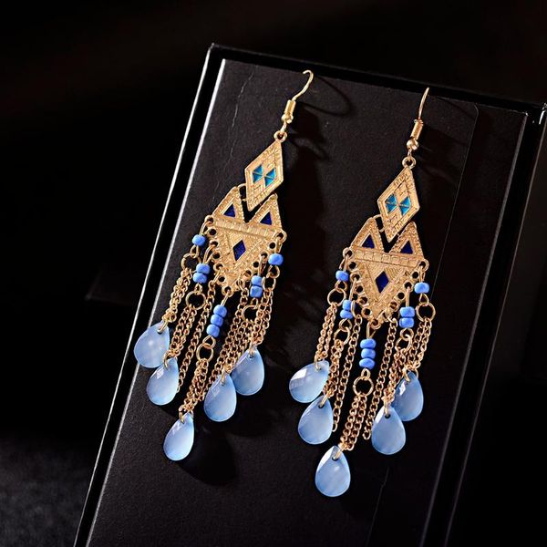 dangle & chandelier 2021 ethnic gold rhombus blue crystal tassel earrings for women bohemia geometric alloy long jhumka dangling, Silver
dangle & chandelier 2021 ethnic gold rhombus blue crystal tassel earrings for women bohemia geometric alloy long jhumka dangling, Silver
