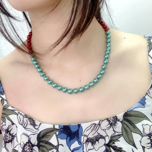 colorful imitation pearl women necklace chain wedding bride choker statement necklaces round glass pearl shell jewelry 18" a912, Silver
colorful imitation pearl women necklace chain wedding bride choker statement necklaces round glass pearl shell jewelry 18" a912, Silver