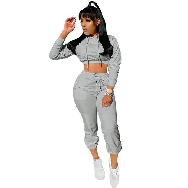 women casual sports 2-piece outfit set long sleeve hoodie+pants set for ladies female, Gray
women casual sports 2-piece outfit set long sleeve hoodie+pants set for ladies female, Gray