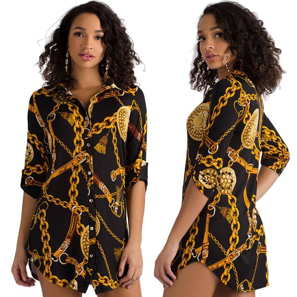 womens clothing fashion chain pattern print blouses contrast color women shirts sashes lady shirt dresses ins trendy plus size, White
womens clothing fashion chain pattern print blouses contrast color women shirts sashes lady shirt dresses ins trendy plus size, White