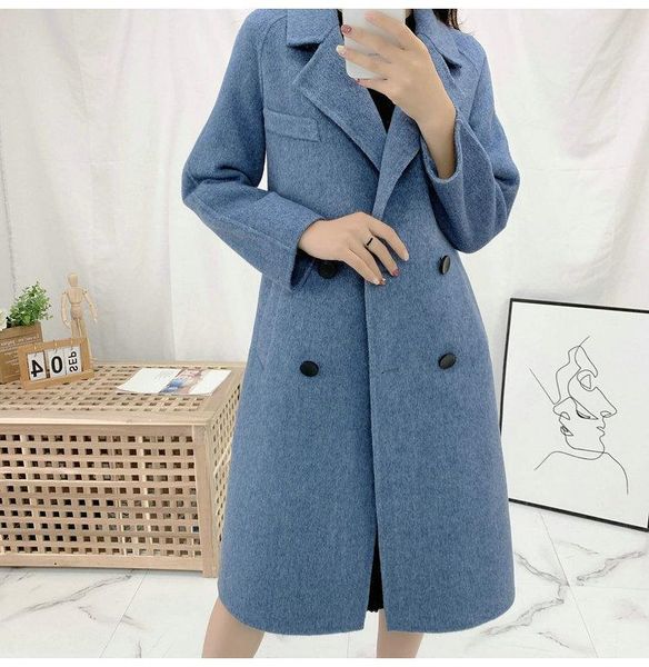 autumn winter turn down collar women woolen coat drouble breasted elegant wool cashmere long coat jacket women casaco feminino, Black
autumn winter turn down collar women woolen coat drouble breasted elegant wool cashmere long coat jacket women casaco feminino, Black