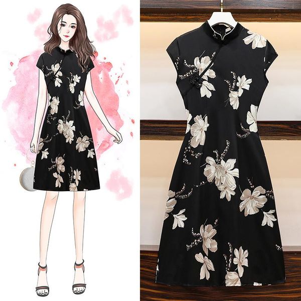 ethnic clothing ins -4xl plus size vintage chinese black traditional qipao 2021 casual party women midi dress summer cheongsam dresses, Red
ethnic clothing ins -4xl plus size vintage chinese black traditional qipao 2021 casual party women midi dress summer cheongsam dresses, Red