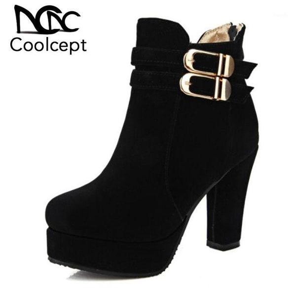 boots coolcept office lady high heel shoes women platform zipper thick ankle warm winter footwear size 32-431, Black
boots coolcept office lady high heel shoes women platform zipper thick ankle warm winter footwear size 32-431, Black