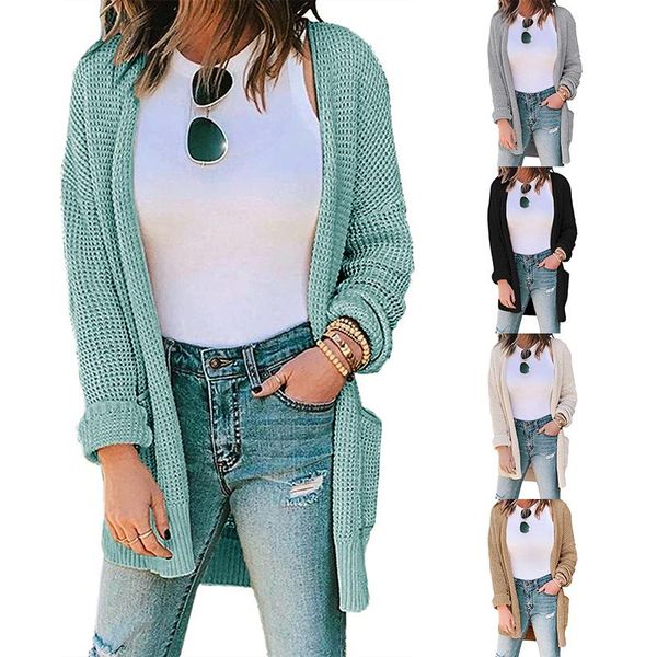 women's jackets women fashion solid color waffle check pocket knit cardigan jacket all-match simple sweater autumn 2021, Black;brown
women's jackets women fashion solid color waffle check pocket knit cardigan jacket all-match simple sweater autumn 2021, Black;brown