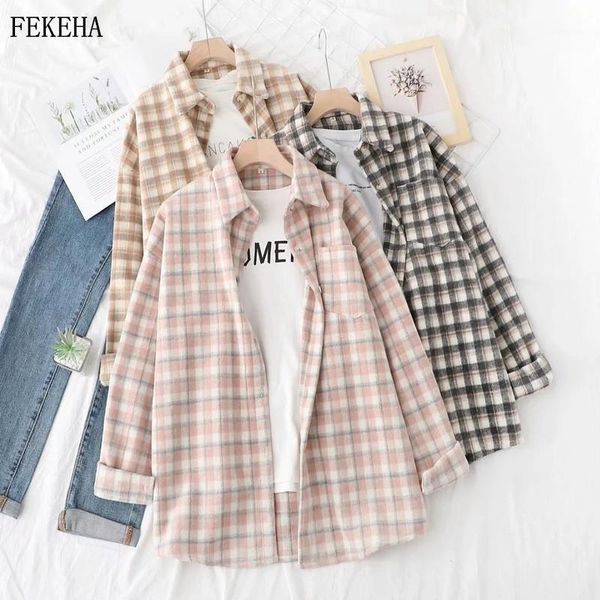 woolen plaid shirts womens blouses autumn winter thick long sleeve lady loose checked female clothing outwear1, White
woolen plaid shirts womens blouses autumn winter thick long sleeve lady loose checked female clothing outwear1, White