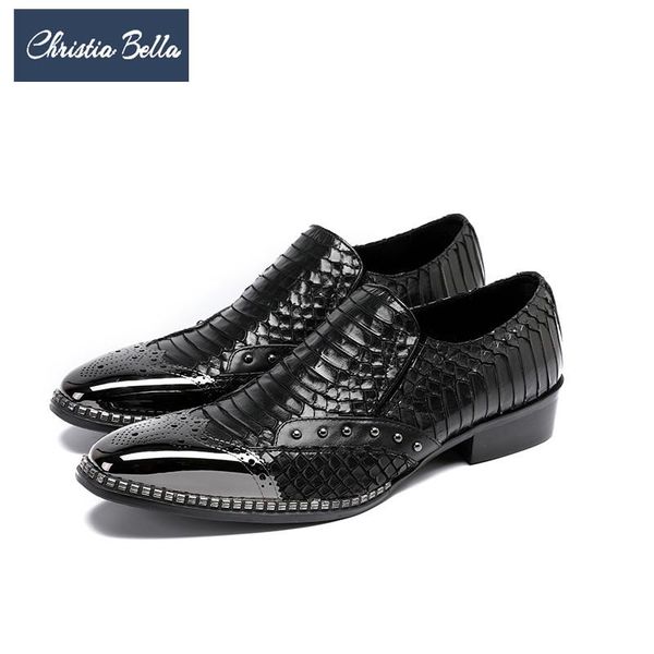 christia bella new italian business men shoes black genuine leather dress shoes rivets wedding prom men formal large size
christia bella new italian business men shoes black genuine leather dress shoes rivets wedding prom men formal large size