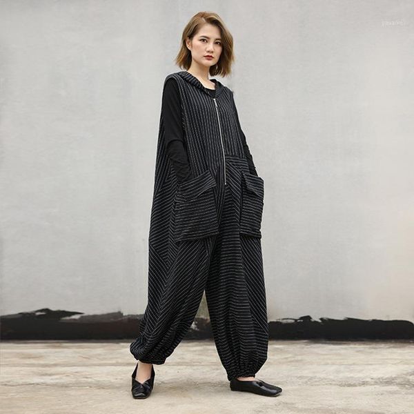 2020 female new autumn plus size pants stripe with hood lantern casual fashion loose jumpsuits and rompers1, Black;white
2020 female new autumn plus size pants stripe with hood lantern casual fashion loose jumpsuits and rompers1, Black;white