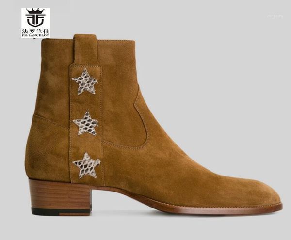 fr.lancelot brown suede leather boots high end real leather boot british style men short star boots zip up 4cm heel men's1, Black
fr.lancelot brown suede leather boots high end real leather boot british style men short star boots zip up 4cm heel men's1, Black
