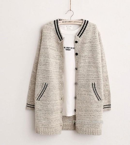 women's sweaters 2021 sweater v-neck women cardigan students long korean version, White;black
women's sweaters 2021 sweater v-neck women cardigan students long korean version, White;black
