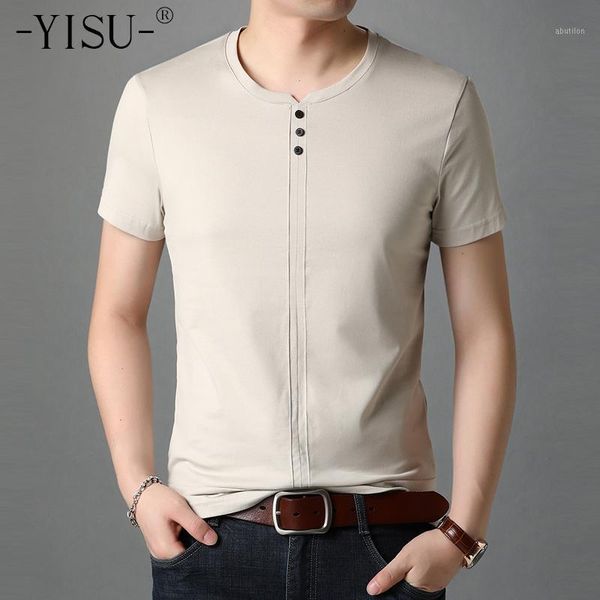 men's t-shirts yisu summer fashion men t shirt casual o neck button design short sleeve mens clothing solid color, White;black
men's t-shirts yisu summer fashion men t shirt casual o neck button design short sleeve mens clothing solid color, White;black
