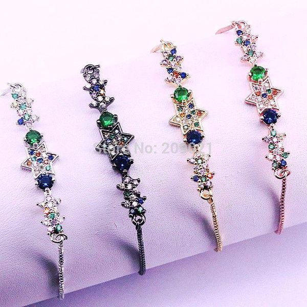 10pcs charm romantic bracelet for women slider chain rainbow cz zirconia paved star bracelets jewelry gift, Black
10pcs charm romantic bracelet for women slider chain rainbow cz zirconia paved star bracelets jewelry gift, Black