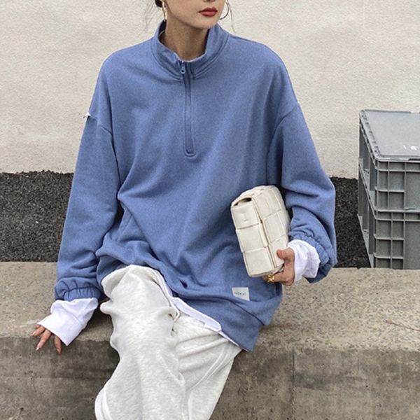 2021 korean version hoodie loose fashion simple spring autumn new zipper pocket stand-up collar long sleeve 6j7l, Black
2021 korean version hoodie loose fashion simple spring autumn new zipper pocket stand-up collar long sleeve 6j7l, Black