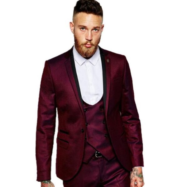 men's suits & blazers design one button dark red groom tuxedos groomsmen wedding prom bridegroom (jacket+pants+vest), White;black
men's suits & blazers design one button dark red groom tuxedos groomsmen wedding prom bridegroom (jacket+pants+vest), White;black