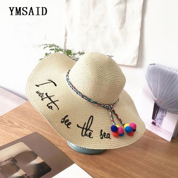 ymsaid brand letter embroidery cap big brim ladies summer straw hat youth hats for women shade sunhat beach caps leisure y200714, Blue;gray
ymsaid brand letter embroidery cap big brim ladies summer straw hat youth hats for women shade sunhat beach caps leisure y200714, Blue;gray
