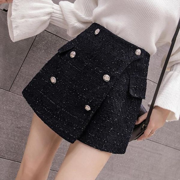 women new 2020 spring autumn mini tweed skirt female slim short skirts lady fashion high waist double breasted a line skirt h274, Black
women new 2020 spring autumn mini tweed skirt female slim short skirts lady fashion high waist double breasted a line skirt h274, Black