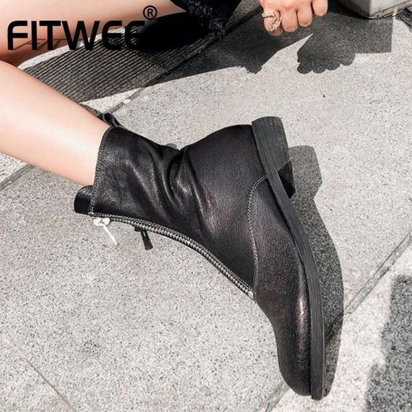boots fitwee women half short round toe flats front zipper shoes winter warm fashion party footwear size 33-401, Black
boots fitwee women half short round toe flats front zipper shoes winter warm fashion party footwear size 33-401, Black