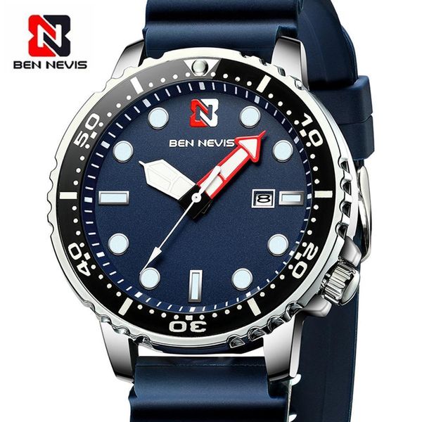ben nevis men's watches fashion analog quartz with date military watch waterproof silicone rubber strap wristwatch for man, Silver
ben nevis men's watches fashion analog quartz with date military watch waterproof silicone rubber strap wristwatch for man, Silver