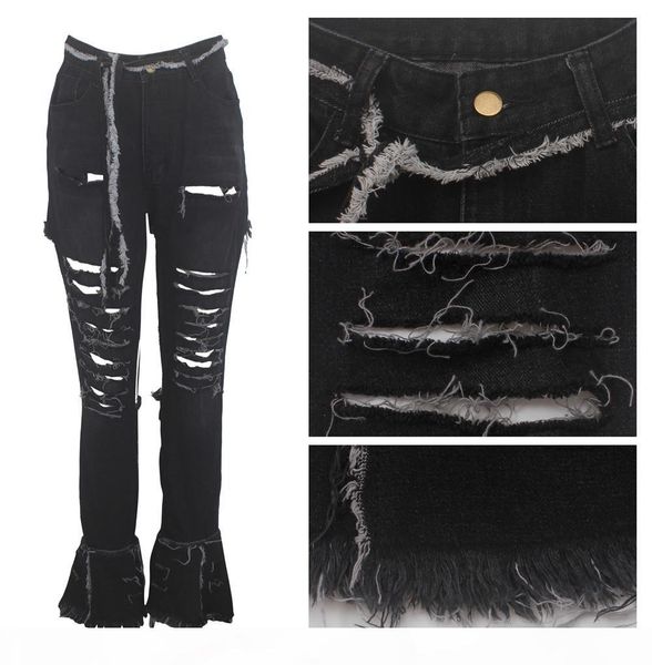tsuretobe plus size hole ripped flare jeans women streetwear high waist wide leg denim pants bell-bottoms trousers female cx200821
tsuretobe plus size hole ripped flare jeans women streetwear high waist wide leg denim pants bell-bottoms trousers female cx200821