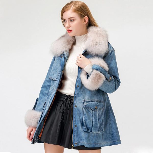 winter jacket coat women 2019 new women's real fur collar denim coat removable liner loose long down coats windbreaker parka1, Black
winter jacket coat women 2019 new women's real fur collar denim coat removable liner loose long down coats windbreaker parka1, Black